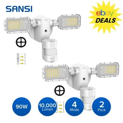 SANSI 10,000LM LED Motion Sensor Security Lights 90W Outdoor Dusk to Dawn 2 pack - Image 1 of 4