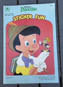 Vintage childrens activity book Golden Walt Disney's Pinocchio Sticker Fun 1984 - Bild 1 von 6