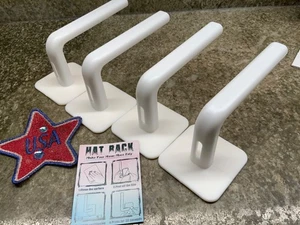 4-Pack Wall Mounted Hat Rack Hooks Multi-Purpose Hangers White Storage 4pcs - Picture 1 of 3