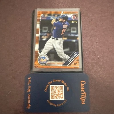 Tim Tebow 2019 Bowman Draft Orange  /25 #BD-92 New York Mets - Image 1 of 3