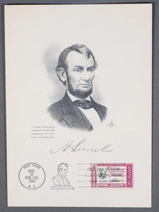 MayfairStamps US FDC 1960 New York Abraham Lincoln American Credo First Day Post - Picture 1 of 2