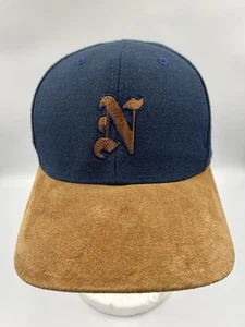 Cappello vintage Nike lana strapback blu marrone vecchio logo inglese raro - Foto 1 di 7