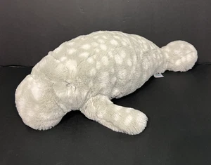 Jellycat Billow Manatee Plush 15” Polka Dot Gray White Retired Whale Sea Ocean - Picture 1 of 7