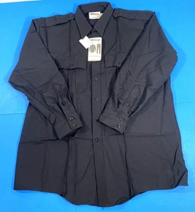 NEW ELBECO 584D MENS DutyMaxx Long Sleeve Poly/Rayon Stretch Shirt 15X32 NAVY - Picture 1 of 3