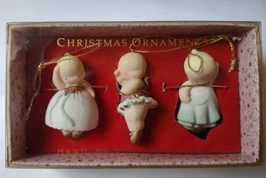 MICHEL & COMPANY Wee Ballerina Dancers Porcelain Christmas Ornaments w/ Box - Picture 1 of 7
