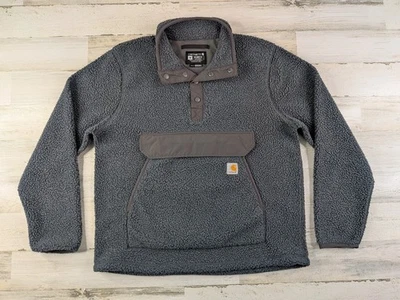 Carhartt Jacket Mens Medium Relaxed Fit Deep Pile Sherpa Anorak Fleece Pullover - Image 1 of 4