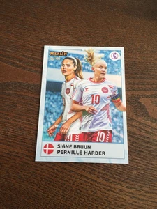 2025 Topps Merlin UEFA Women's Euro Signe Bruun Pernille Harder 24/99 Denmark - Picture 1 of 2