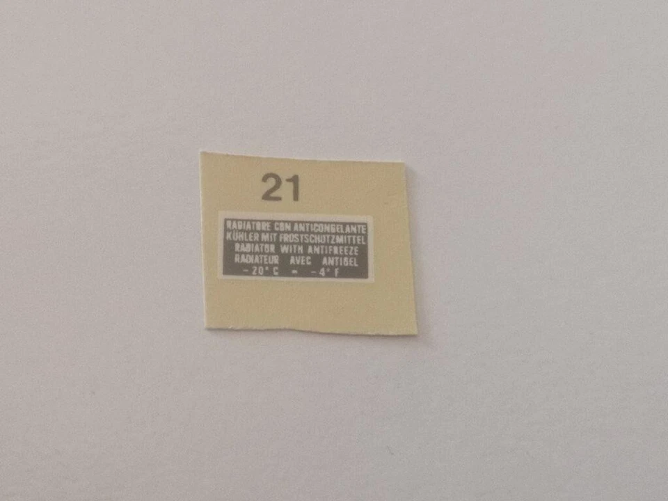 Decal 21 per FERRARI TESTAROSSA POCHER 1/8 K51 K52 K53 K54 K59 K61 K63 - Immagine 1 di 1