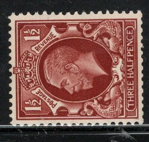 GB SG441d KGV 1½d red-brown WMK SIDEWAYS MLH £10 - Picture 1 of 3