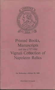 CHRISTIE'S NAPOLEON Bonaparte Memorabilia Vignali Collection Death Mask Catalog - Imagen 1 de 2