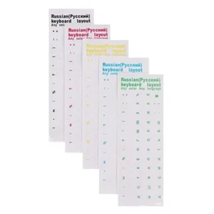 2/5PCS Multicolour Russian Transparent Keyboard Stickers Language Alphabet B _xa - Picture 1 of 28