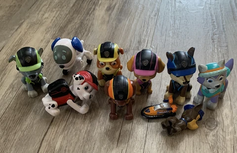 Paw Patrol Figures lot Posable Zuma Rocky Chase Marshall Sky Robo Dog Cover