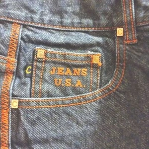 NWOT Vintage Crest USA dark wash indigo orange boy's W 7/8 pedal pushers capri - Picture 1 of 8