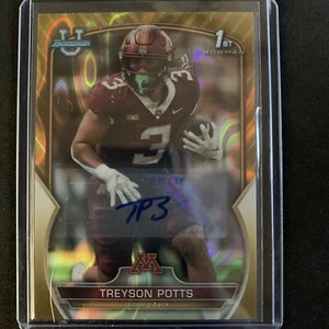TREYSON POTTS 2022 Bowman University Gold Lava Refractor Auto 11/50 - Picture 1 of 3