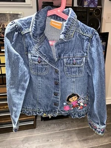 Vintage Dora the Explorer Denim Jean Jacket 6X Nick Jr. Television - Picture 1 of 4