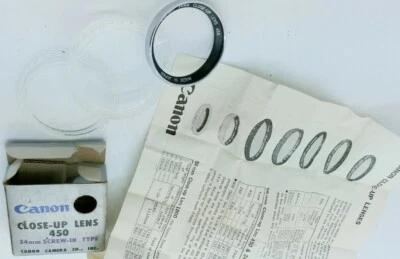 Vintage Canon 34mm Close UP MACRO 450 filter LIKE NEW IN BOX - Image 1 of 3