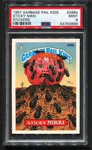 1987 Garbage Pail Kids Stickers #288b STICKY NIKKI PSA 9 MINT - Picture 1 of 3