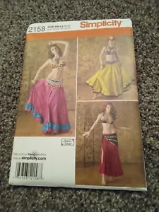 Simplicity 2158 SZ 6 - 12 Belly Dancer Harem Cosplay Costume Sewing Pattern New - Picture 1 of 2