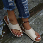 Womens Summer Orthopedic Wedge Flat Roman Sandals Slip On Open Toe Slippers Shoe