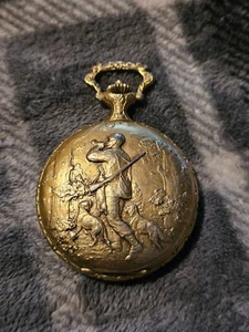 Vintage Ever Swiss Taschenuhr Hunter with Dogs 17j Overwound - Bild 1 von 7