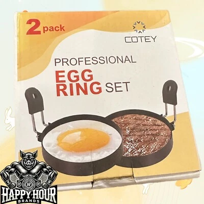 2-Piece Non-Stick Egg Shaper & Pancake Mold Ring Set -Cooking Tool Breakfast Aid - Image 1 of 3