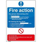 6 Pack Fire Action Standard A5 Sign Self-adhesive Vinyl Safety Sticker stika.co