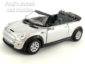 Mini Cooper S Convertible 1/28 Scale Diecast Model by Kinsmart - SILVER - Picture 1 of 12