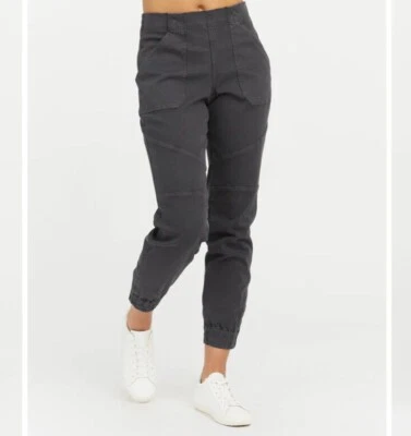 SPANX M эластичной саржи грузовой бегун высокая талия лодыжки молнии мотоциклиста брюки темно серый - Изображение 1 из 4