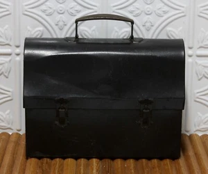 Vtg. Domed Metal Lunch Box Top Star Double Logo Black Miner Pail Patent Pending - Picture 1 of 7