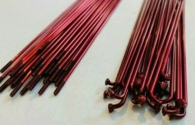 Bicycle Spokes & Nipples - 14G Stainless Steel - CANDY RED (CHOOSE YOUR LENGTH) - Image 1 of 3