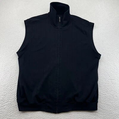 Chaleco Fairway & Greene Para Hombre Negro Algodón Talla Cremallera Completa Grande Chaqueta Sin Mangas Foto 1 de 4