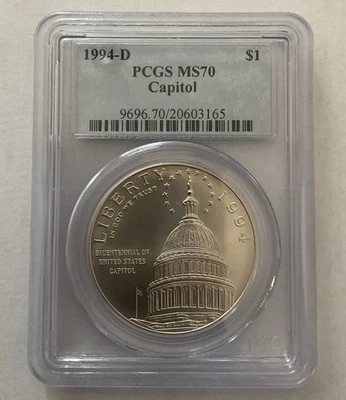 1994D $1 Capital MS70 PCGS - Image 1 of 2