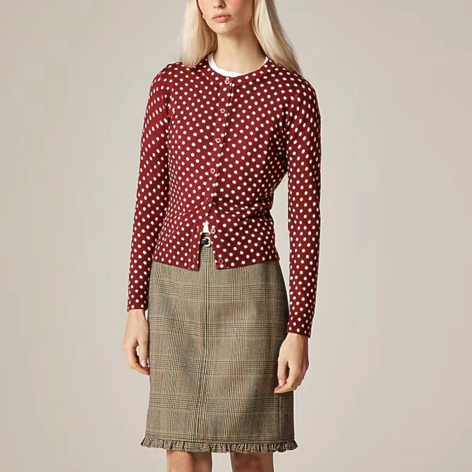 J.Crew Carolyn Cárdigan Lunares Lana Merino S Foto 1 de 4