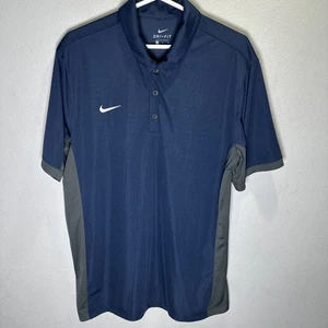 Nike Golf Polo Shirt Uomo L Large Dri Fit Blu Grigio Bicolore Ricamato Swoosh   - Foto 1 di 8