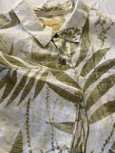 Tommy Bahama tropisches Blatt 100 % Leinen 1-Tasche Button-Down-Hemd für Herren - Größe 2XL - Bild 1 von 12