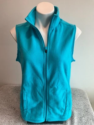 Lands End Polartec Turquoise Blue Fleece Vest Medium - Image 1 of 4