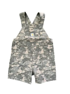 Carhartt Youth Kids Bib Overall Shorts Size 2T Camouflage Pockets Logo - Picture 1 of 4