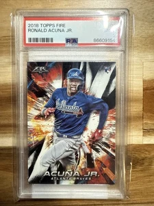 2018 Topps Fire Ronald Acuna Jr. Rookie Card #109 PSA 9 Mint RC - Picture 1 of 1