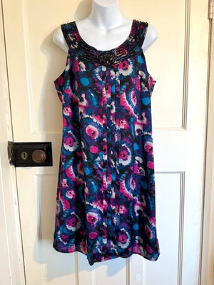 Vestido recto de fiesta con cuentas multicolor Butterfly by Matthew Williamson talla 14 Foto 1 de 4