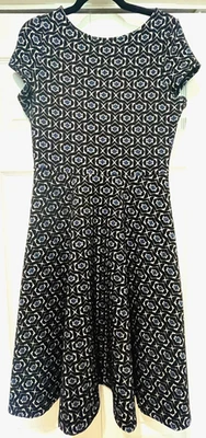 Платье миди женское геометрическое Leota размер M прихотливое темное романтическое Academia Artsy - Изображение 1 из 4