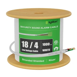 Cable de control de alarma de estación antirrobo de seguridad Syston 18/4 cable CL3R protector de hilo - Imagen 1 de 14