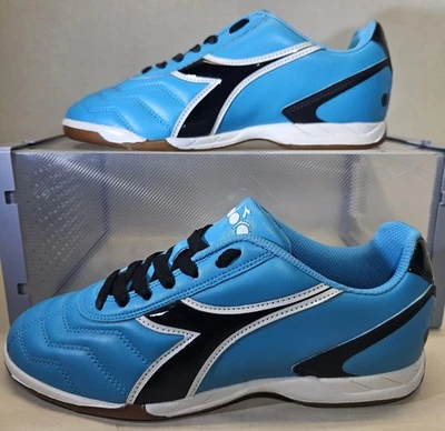 Zapato de fútbol interior Diadora Columbia azul/negro/blanco Capitano ID para mujer talla 9,5 Foto 1 de 4