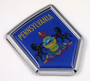 Pennsylvania USA State Flag Car Chrome Emblem Decal Sticker bike laptop boat - Bild 1 von 3