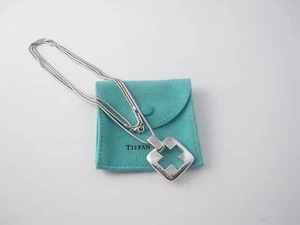 Tiffany & Co RARO GRANDE ¡Collar Cruz Plantilla Plata! - Imagen 1 de 10
