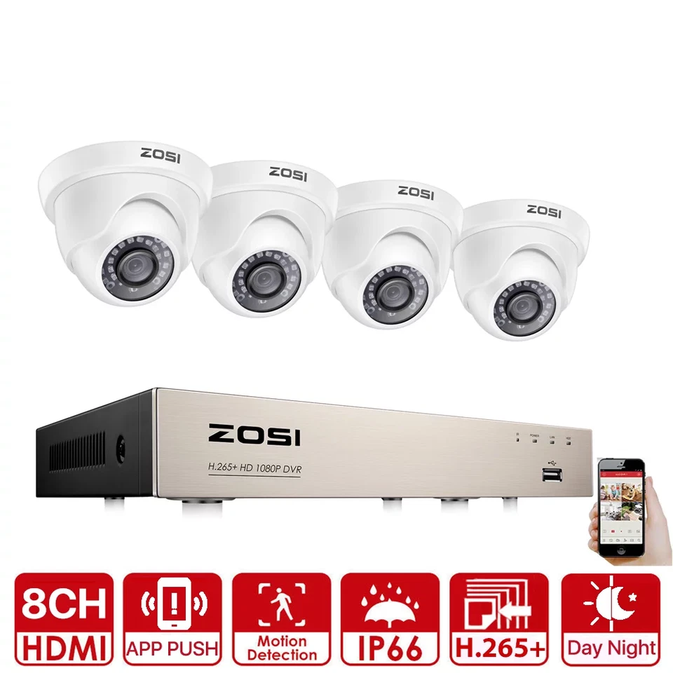 4 Camaras De Seguridad Wifi Exterior 1080P Con Vision Nocturna Video - Image 1 of 4