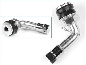 1pc Silver 110 Degree Motorcycle Schrader Valve Tubeless 11.3mm Hole Tyre Stem - Picture 1 of 8