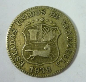 Venezuela 1938 5 Centavos Coin - Picture 1 of 2