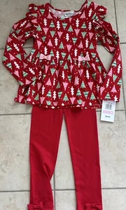 Girl Size 10 Christmas Outfit Top & Bottoms Rare Editions Counting Daisies NWT - Picture 1 of 4