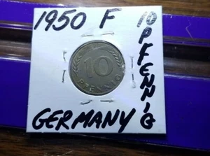 1950F GERMANY 10 PFENNIG - Picture 1 of 6