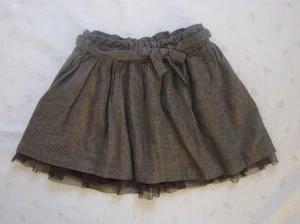 GAP KIDS Girls Brown with Gold Metallic Tulle Lining ALEXA Skirt - Size 4-5 - Picture 1 of 8